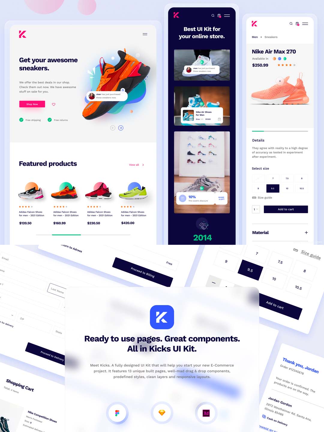 时尚服装网站首页设计Figma、Sketch、XD源文件