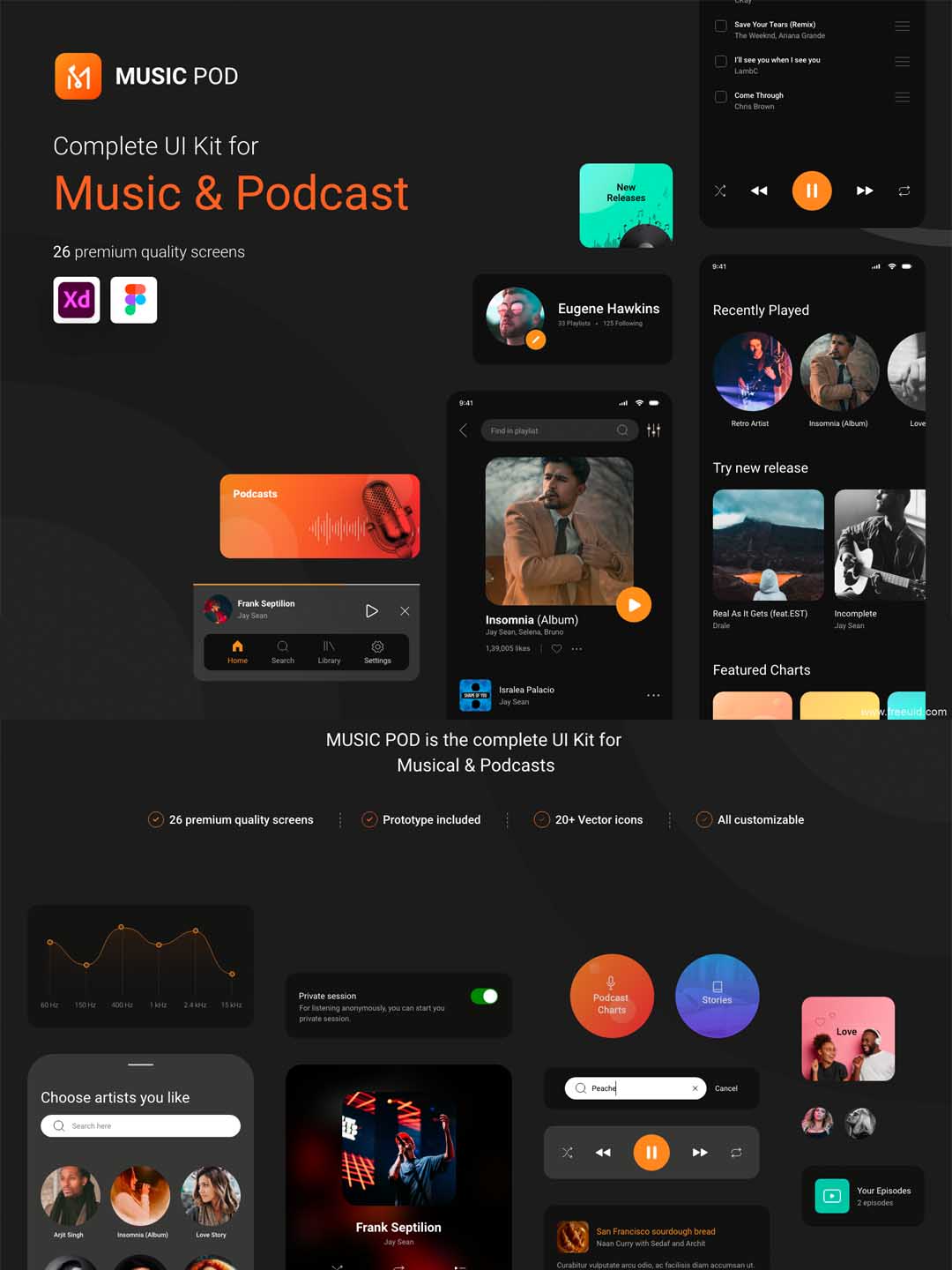 科技感灯具app素材sketch，xd，figma格式
