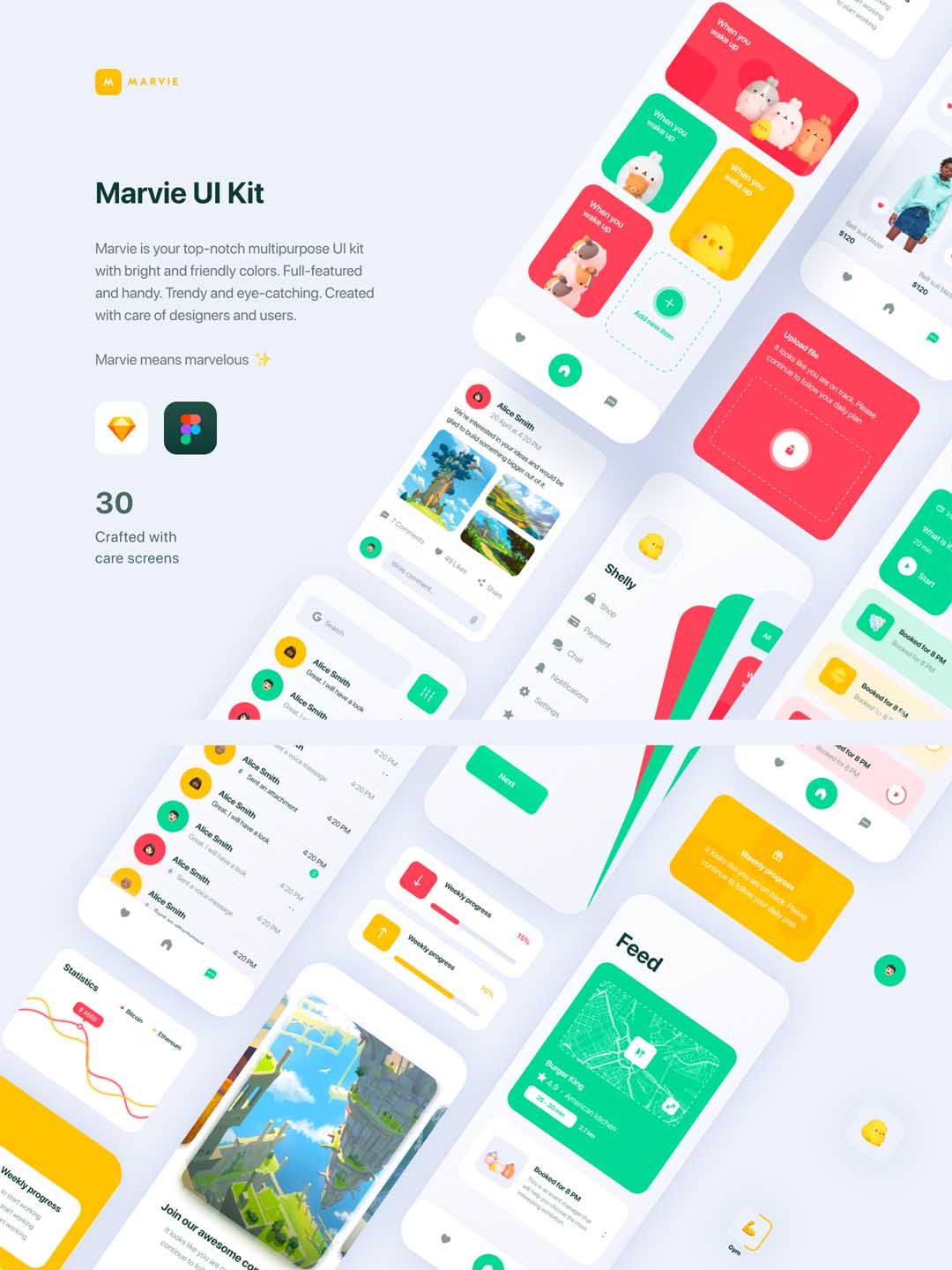 20页旅游app UI资源sketch、xd、figma源文件