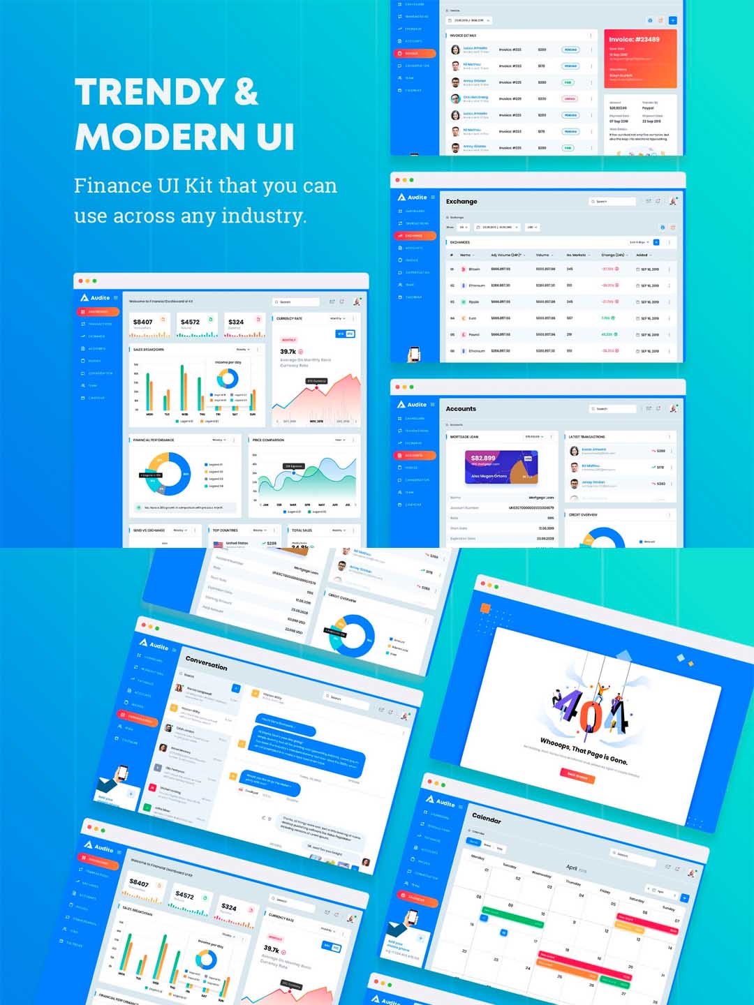 一套B端产品后台UI界面源文件下载,后台dashboard UI资源下载,后台仪表盘UI素材 sketch源文件下载
