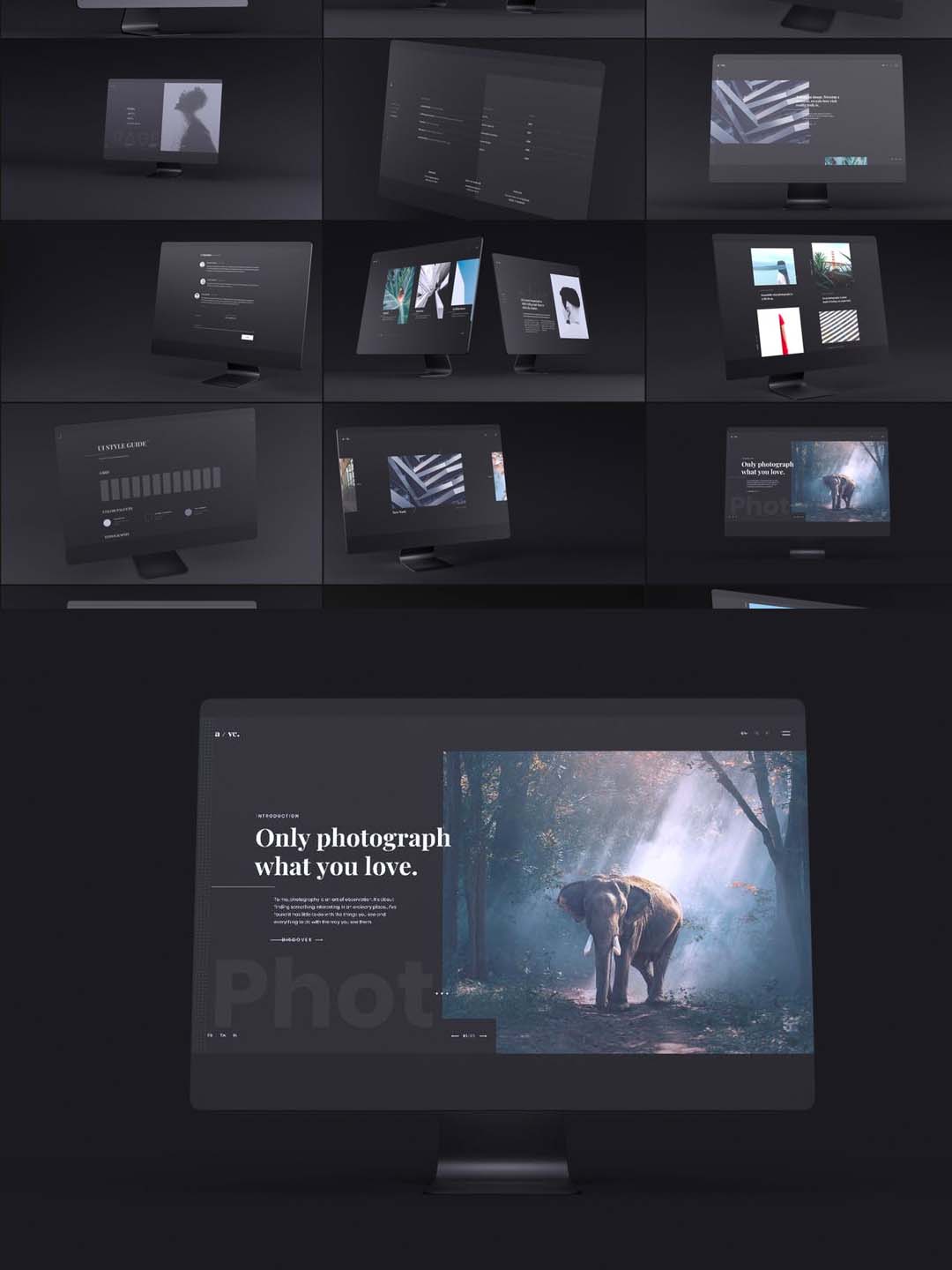 免费工作台样机mockup源文件，电脑样机mockup、桌面展示样机psd源文件