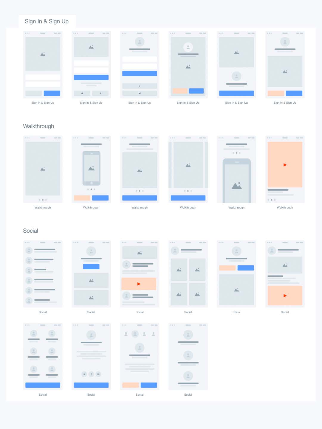 【重磅】170个app、90个Web和240多个组件线框图xd,sketch格式